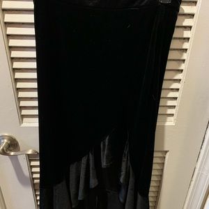 Black velvet skirt